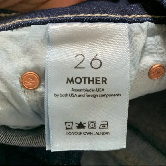 Mother Womens The Insider Crop Step Fray off limits blue 26